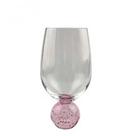 Taça de Vidro Orbe Rose Base Bolinha 400ml
