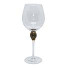 Taça de Vidro p/Água Strass Incolor/Dourado 550ml - Unid.