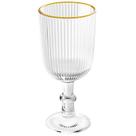 Taça de vidro para licor em vidro canelado com fio de ouro Lines Lyor 75 ml