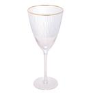 Taça de Vidro Para Vinho Com Borda Dourada Lines 400ml