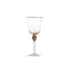 Taça De Vidro Para Vinho Com Strass E Borda Dourada 350ml 350ml - Unid.
