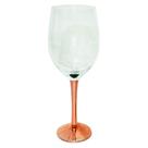 Taça de Vinho Branco de Vidro Incolor e Base Cobre 400ml - Unid.
