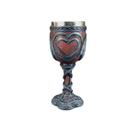 Taça de vinho Double Dragon de aço inoxidável vermelha de haste alta