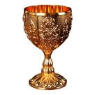 Taça de vinho retrô de metal Duiaynke com relevo dourado
