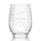 Taça de vinho sem haste Well Told com mapa de Columbus gravado, 450 ml Taça de vinho sem haste Well Told com mapa de Columbus gravado, 450 ml
