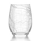 Taça de vinho sem haste Well Told Mapa de Portland gravado 450 ml transparente