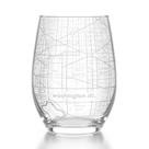 Taça de vinho sem haste Well Told Mapa de Washington, DC 444 ml transparente