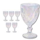 Taça diamante furta cor Agua Suco Vinho De Vidro 340ml 6 Unidades