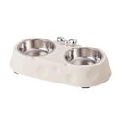 Taça dupla para animais de estimação em aço inoxidável para cães e gatos