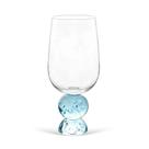 Taça em Vidro com Base Esferas Azul 500ml
