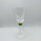 Taça em Vidro Transparente com Detalhe Esfera Verde 400ml