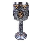 Taça Estilosa Inox Resina Cálice De Brasão Leão Medieval