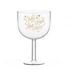 Taça Gin Feliz Ano Novo Cristal E Dourado 500ml 1un - Mazel