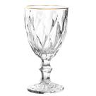 Taça para Água Lyor Diamond de Vidro Dourado 330ml