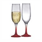 Taça para Champagne com Haste Vermelha Ruvolo Roma 215ml