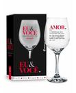 Taça para Vinho em Vidro Eu e Você 385ml - BrasFoot
