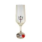 Taça Pomba Gira com Rosa Vermelha e Tridente Champagne 186ml