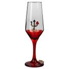 Taça Pomba Gira Flor Tridente Champagne Buffet Vidro 186ml