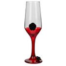 Taça Pomba Gira Luxo Rosa Negra Decorativa Champagne 186ml