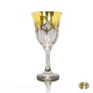 Taça pra Agua Cristal Italiano Fumê Guirlandas em Ouro