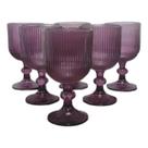 Taça Roxa de Vidro Nordic Conjunto 6 Unidades