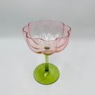 Taça Vidro Flor Candy Vibrante Rosa e Verde 240ml 15,5x11cm