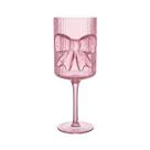 Taça vidro laço 450ml candy vibrante rosa 21x8cm florarte