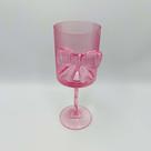 Taça Vidro Laço Candy Vibrante Rosa 450ml 21x8cm