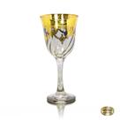 Taça Vinho Cristal Italiano Fumê Guirlandas em Ouro