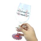 Taça Vinho Estampada Love Namorados com Pé Decorado 385ml
