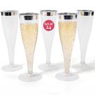 Taças de champanhe de plástico descartáveis Prestee 150mL x24 - Prata Taças de champanhe de plástico descartáveis Prestee 150mL x24 - Prata