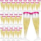 Taças de champanhe de plástico Jingmore 130 ml (pacote com 36) rosa choque Taças de champanhe de plástico Jingmore 130 ml (pacote com 36) rosa choque