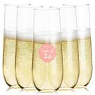 Taças de champanhe de plástico sem haste Prestee 270 ml (pacote com 24) Taças de champanhe de plástico sem haste Prestee 270 ml (pacote com 24)