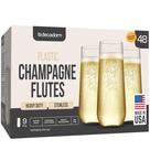Taças de champanhe DECADORN de plástico transparente de 9 onças (266 ml), pacote com 48