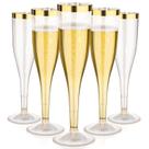 Taças de champanhe Goodluck, pacote com 36, 190 ml, plástico dourado, glitter