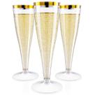 Taças de champanhe JOLLY CHEF 36 unidades de plástico com aro dourado de 130 ml Taças de champanhe JOLLY CHEF 36 unidades de plástico com aro dourado de 130 ml
