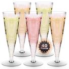 Taças de champanhe Lazyshine, pacote de 40 ml, plástico transparente