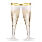 Taças de champanhe Munfix Gold Rimmed 150 ml de plástico transparente x50