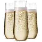 Taças de champanhe Munfix Stemless Plastic 270 ml (pacote com 24)