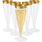 Taças de champanhe Oojami 50 copos descartáveis clássicos de plástico
