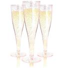 Taças de champanhe Prestee, 24 peças de plástico, 130 ml com ouro rosa Taças de champanhe Prestee, 24 peças de plástico, 130 ml com ouro rosa