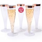 Taças de champanhe Prestee 24 Rose Gold descartáveis 180mL x24