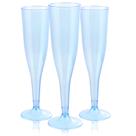 Taças de champanhe WDF de plástico azul transparente 200 ml (pacote com 36)