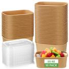 Taças de papel Kraft de 750 ml Maxdot, pacote com 50, com tampas