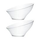 Taças de servir descartáveis em ângulo Plasticpro Clear, pacote com 4 Taças de servir descartáveis em ângulo Plasticpro Clear, pacote com 4
