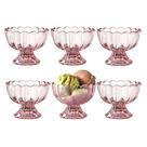 Taças de sobremesa de vidro de tulipa com pés rosa KmWares, 6 unidades, 150 ml