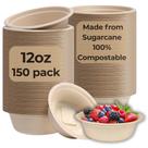 Taças de sopa descartáveis Moose Medoz 150 PCS 350 mL de bagaço