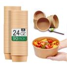 Taças de sopa descartáveis TopOper 700 ml, 90 pacotes de papel kraft