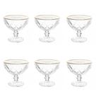 Taças De Vidro Com Fio De Ouro Para Sobremesa 6 Peças 250 Ml Diamonds Lyor