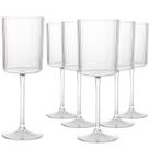 Taças de vinho Ciaell Plastic com nervuras 300 ml quadradas 12 unidades